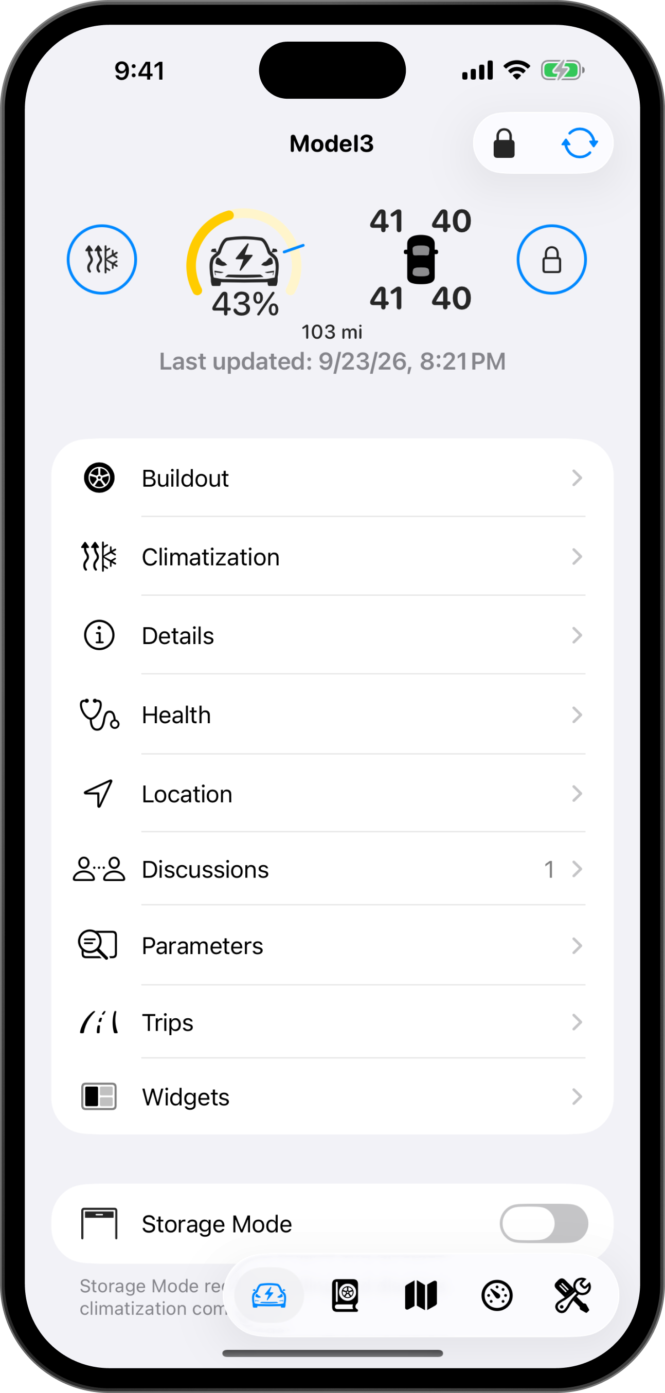 Dig into the details of your car's state, buildout, and discussions.